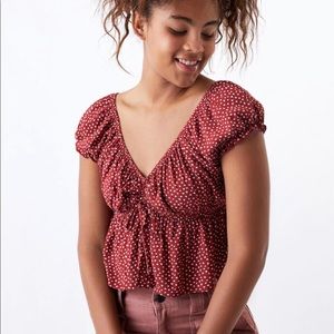 LA Hearts Open Front Babydoll Top